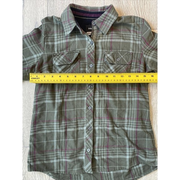 Marmot Flannel Shirt Womens Small Green Plaid Button Up Soft Casual - Picture 5 of 6